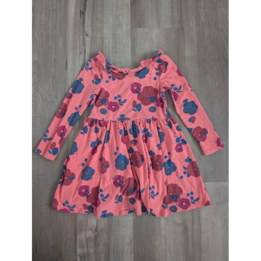 Tea Collection Floral Ling Sleeve Scoop Neck Dress, 4T (U2)